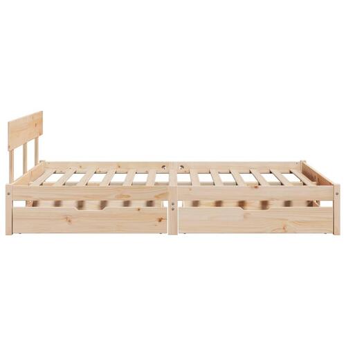 Sengeramme uden madras 135x190 cm massivt fyrretræ hvid