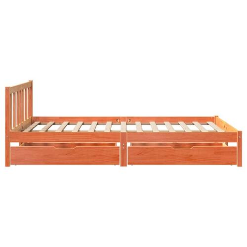 Sengeramme uden madras 160x200 cm massivt fyrretræ gyldenbrun