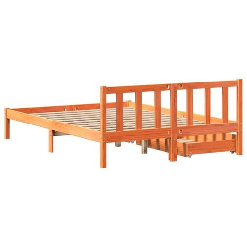 Sengeramme uden madras 160x200 cm massivt fyrretræ gyldenbrun