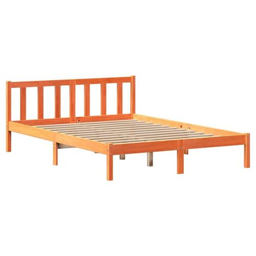 Sengeramme uden madras 160x200 cm massivt fyrretræ gyldenbrun