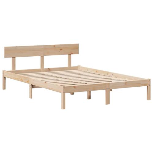 Sengeramme uden madras 140x190 cm massivt fyrretræ