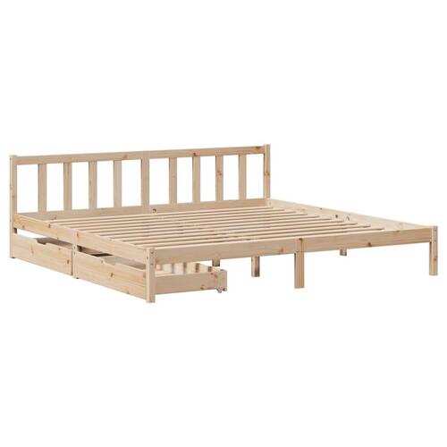 Sengeramme uden madras 200x200 cm massivt fyrretræ