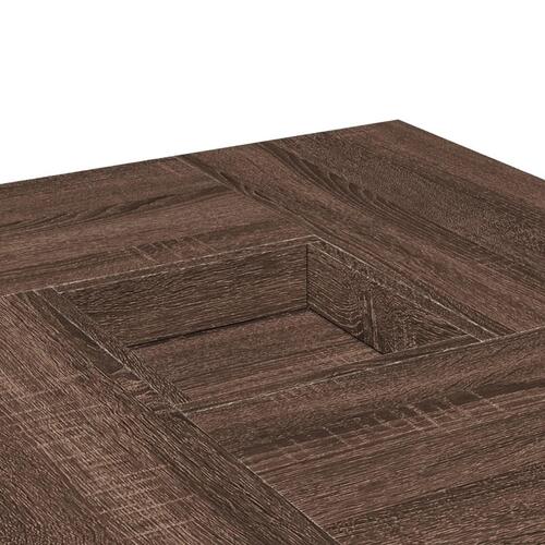 Sofabord 80x80x40 cm konstrueret træ brun egetræsfarve