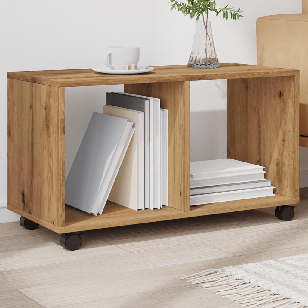 Rullebord 72x33x42,5 cm konstrueret træ egetræsfarve