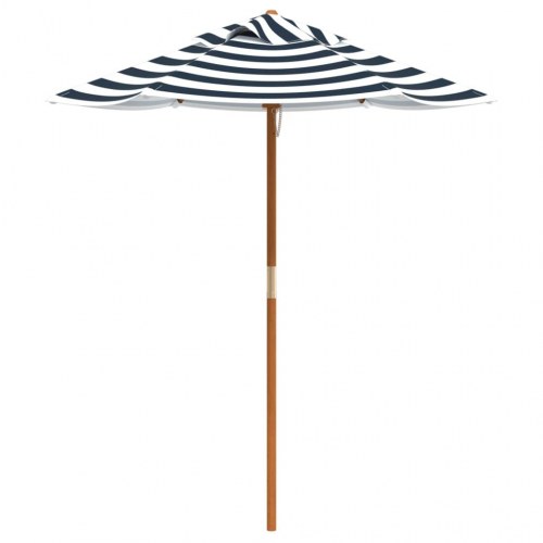 Picnicbord til 4 børn med parasol - massivt grantræ, brun/blå-hvid