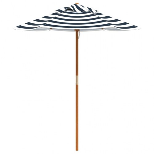 Picnicbord til 4 børn med parasol - massivt grantræ, blå/hvid