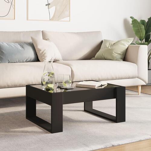 Sofabord med Infinity LED-lys 70x53x30 cm sort
