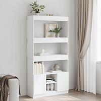 Reol 92x33x180 cm konstrueret træ hvid
