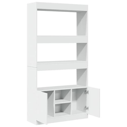Reol 92x33x180 cm konstrueret træ hvid