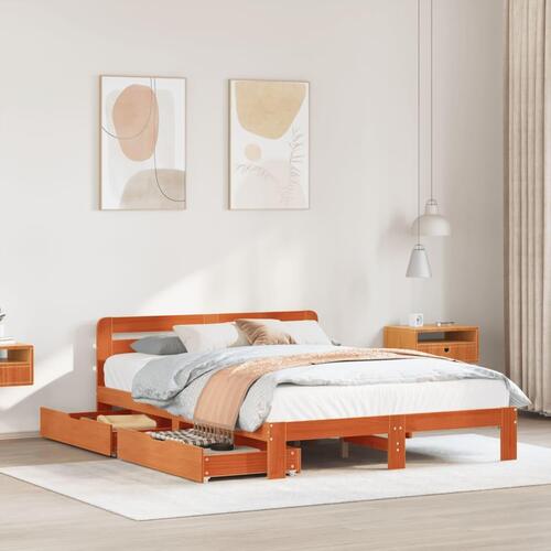 Sengeramme uden madras 120x200 cm massivt fyrretræ gyldenbrun