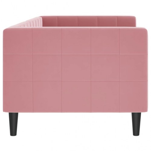 Daybed i velour 80×200 cm - lyserød sovesofa