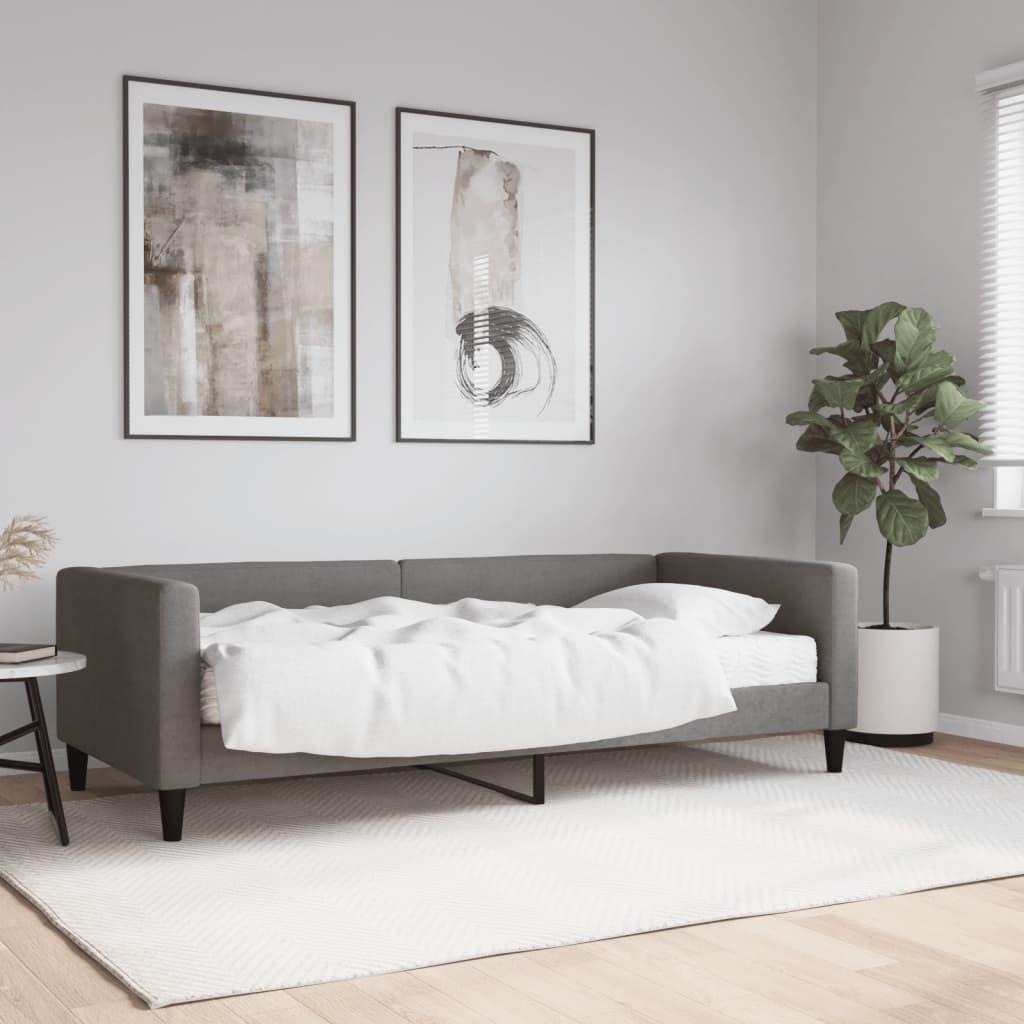 Daybed med madras 90x190 cm stof mørkegrå billede