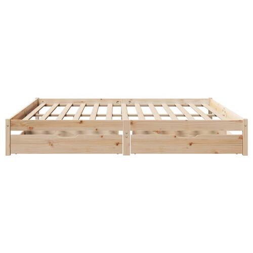 Sengeramme uden madras 200x200 cm massivt fyrretræ