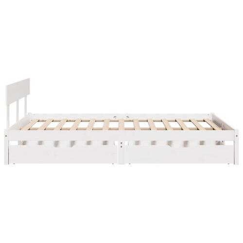 Sengeramme uden madras 120x190 cm massivt fyrretræ hvid