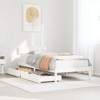 Sengeramme uden madras 75x190 cm massivt fyrretræ hvid