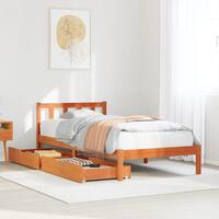 Sengeramme uden madras 90x200 cm massivt fyrretræ gyldenbrun