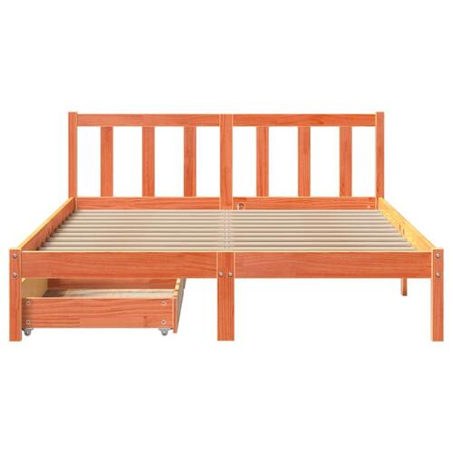 Sengeramme uden madras 120x200 cm massivt fyrretræ gyldenbrun