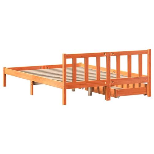 Sengeramme uden madras 120x200 cm massivt fyrretræ gyldenbrun