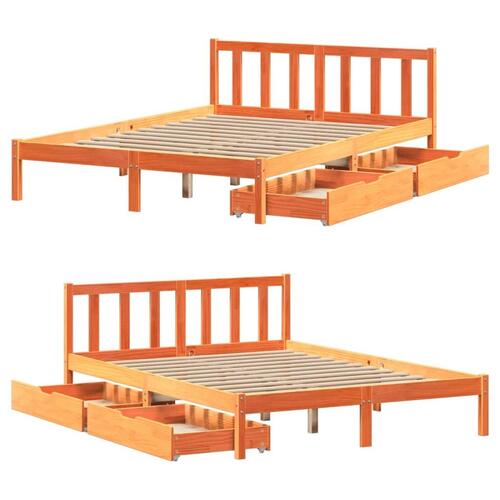 Sengeramme uden madras 120x200 cm massivt fyrretræ gyldenbrun