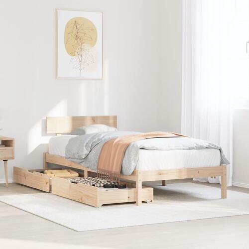 Sengeramme uden madras 90x200 cm massivt fyrretræ