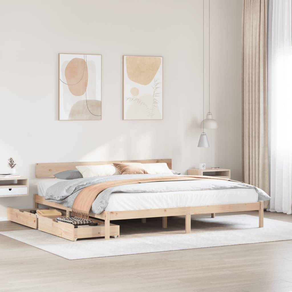 Sengeramme uden madras 180x200 cm massivt fyrretræ
