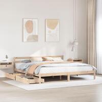 Sengeramme uden madras 200x200 cm massivt fyrretræ
