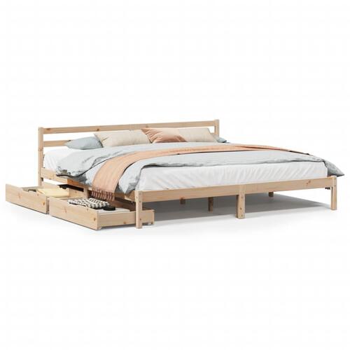 Sengeramme uden madras 200x200 cm massivt fyrretræ