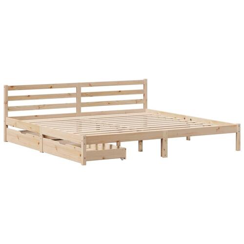 Sengeramme uden madras 200x200 cm massivt fyrretræ
