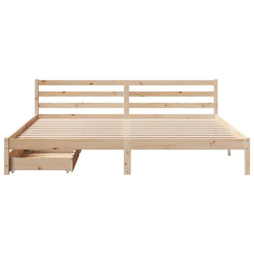Sengeramme uden madras 200x200 cm massivt fyrretræ