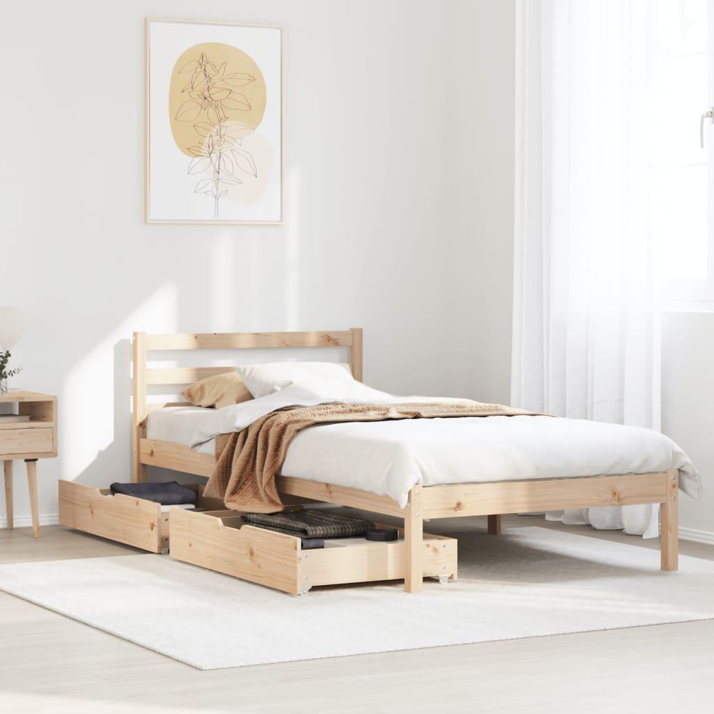 Sengeramme uden madras 90x200 cm massivt fyrretræ