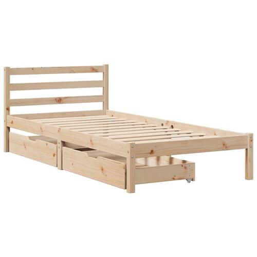 Sengeramme uden madras 90x200 cm massivt fyrretræ