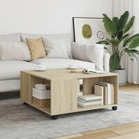 Sofabord 80x80x40 cm konstrueret træ sonoma egetræsfarve
