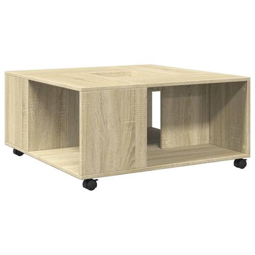 Sofabord 80x80x40 cm konstrueret træ sonoma egetræsfarve