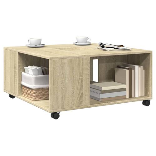 Sofabord 80x80x40 cm konstrueret træ sonoma egetræsfarve