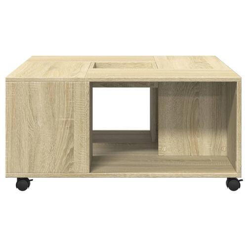 Sofabord 80x80x40 cm konstrueret træ sonoma egetræsfarve