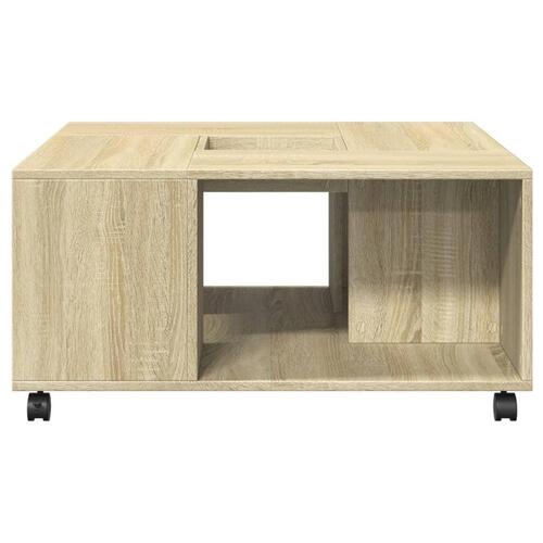 Sofabord 80x80x40 cm konstrueret træ sonoma egetræsfarve