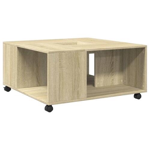 Sofabord 80x80x40 cm konstrueret træ sonoma egetræsfarve