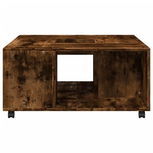 Sofabord 80x80x40 cm konstrueret træ røget egetræsfarve