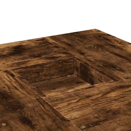 Sofabord 80x80x40 cm konstrueret træ røget egetræsfarve