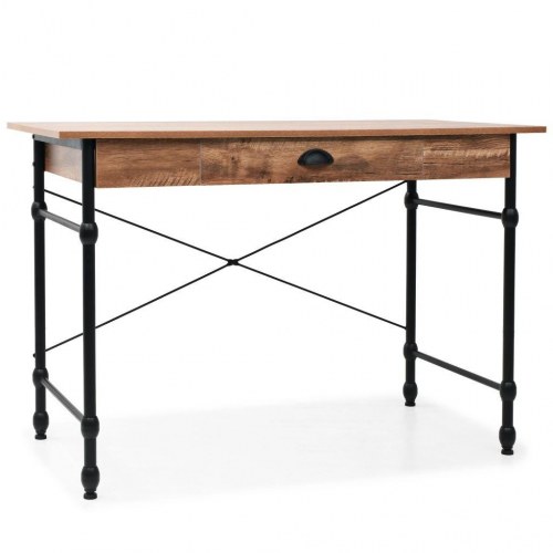 Skrivebord med skuffe 110 x 55 x 75 cm egetræsfarve