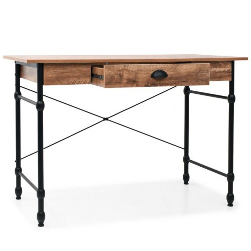 Skrivebord med skuffe 110 x 55 x 75 cm egetræsfarve