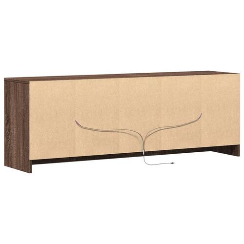 Tv-bord m. LED-lys 139,5x34x50 cm konstrueret træ brunt eg