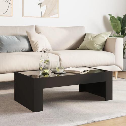 Sofabord med Infinity LED-lys 90x50x30 cm sort