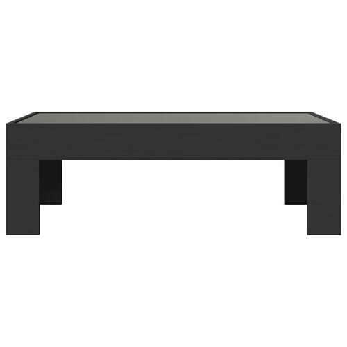 Sofabord med Infinity LED-lys 90x50x30 cm sort