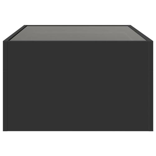 Sofabord med Infinity LED-lys 90x50x30 cm sort