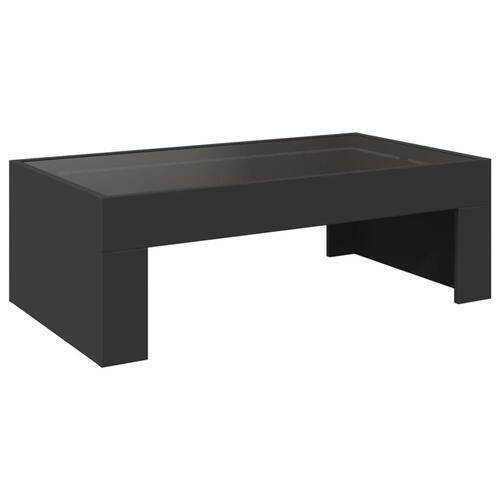 Sofabord med Infinity LED-lys 90x50x30 cm sort