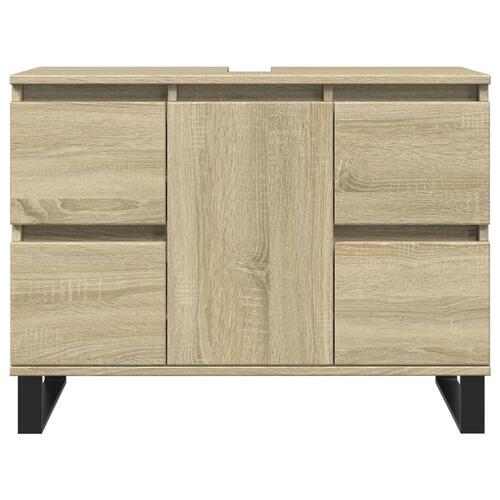 Badeværelsesskab 80x33x60 cm konstrueret træ sonoma-eg