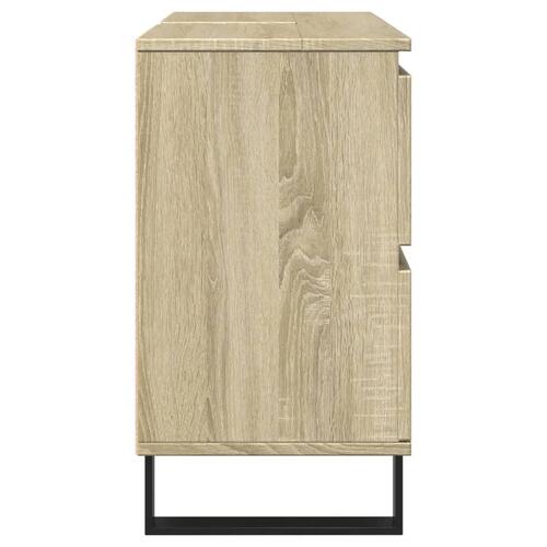 Badeværelsesskab 80x33x60 cm konstrueret træ sonoma-eg