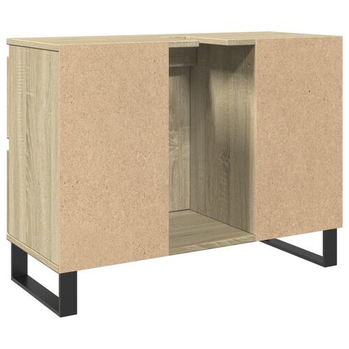 Badeværelsesskab 80x33x60 cm konstrueret træ sonoma-eg
