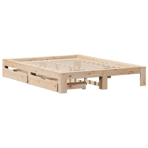 Sengeramme uden madras 150x200 cm massivt fyrretræ